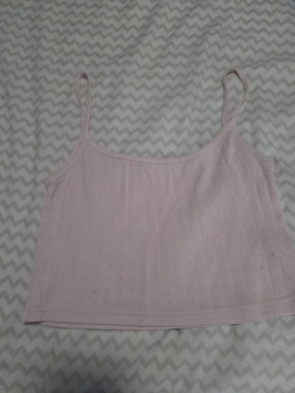 Brandy Melville Blush Pointelle Cropped Tank Top